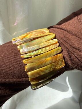 Abalone shell stretch bracelet